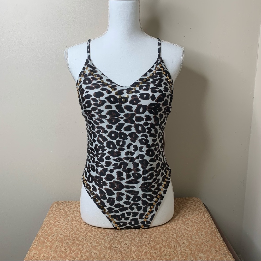 Juicy Couture Leopard Print One Piece Swimsuit Gem